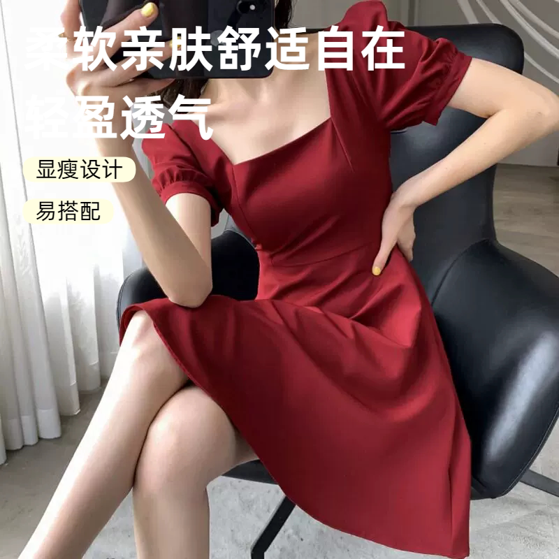 2025夏季新款复古赫本风小黑裙