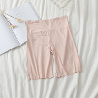 Large-sized safety pants for women, summer, and chubby girls. High-waisted and curvaceous two-in-one, ice silk 5-inch anti-glare, non-curling edge base shorts thumbnail 6