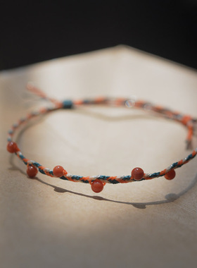 花花南红玛瑙民族小细手绳