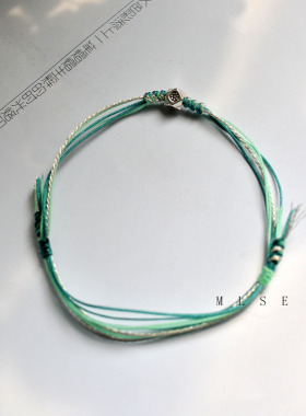 夏日多巴胺法式治愈情侣纯银手链