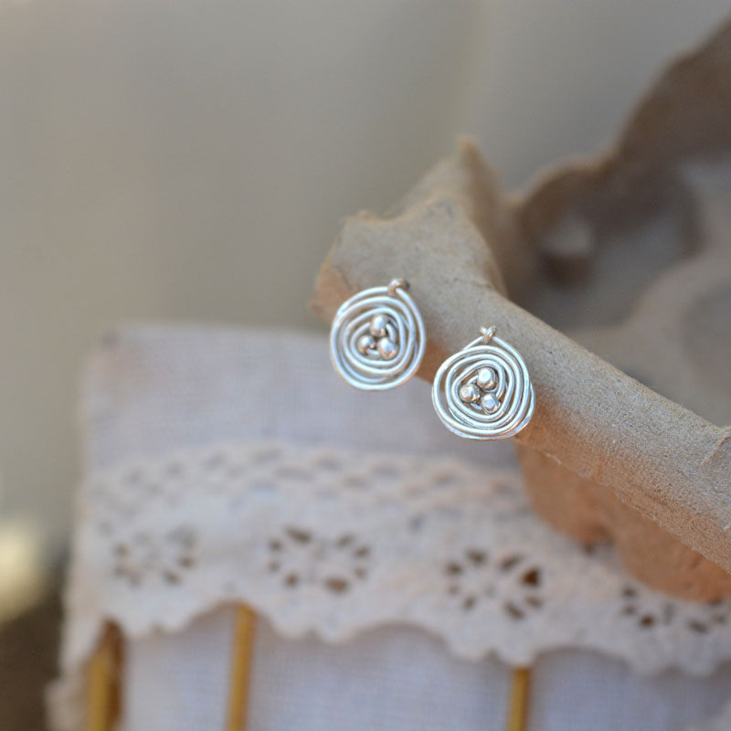 线描设计感不规则耳钉999银简约