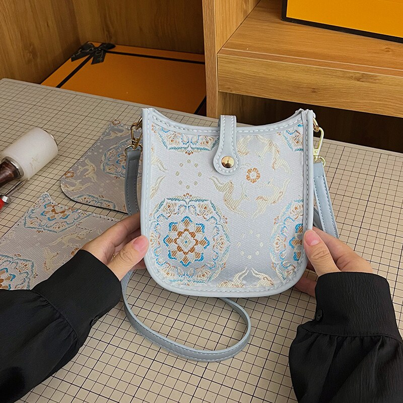 非遗宋锦国风手工包diy材料自制礼物活动通勤百搭单肩斜挎手机包
