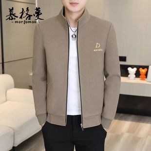 休闲夹克男2026春秋季新款潮流时尚百搭中青年高级感翻领外套男士