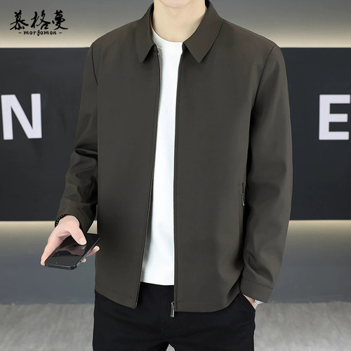 男士翻领夹克春秋款商务行政外套