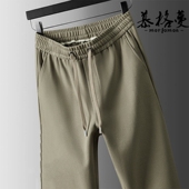 男士 松紧腰裤 新款 休闲裤 2026春秋款 宽松直筒卫裤 子中年运动裤 楠