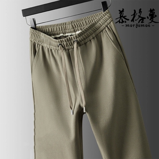 休闲裤男士新款2026春秋款宽松直筒卫裤松紧腰裤子中年运动裤楠