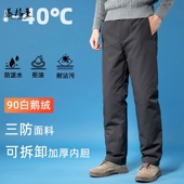 男士 户外防寒休闲裤 高腰直筒保暖羽绒裤 2025鹅绒防风耐磨冬季