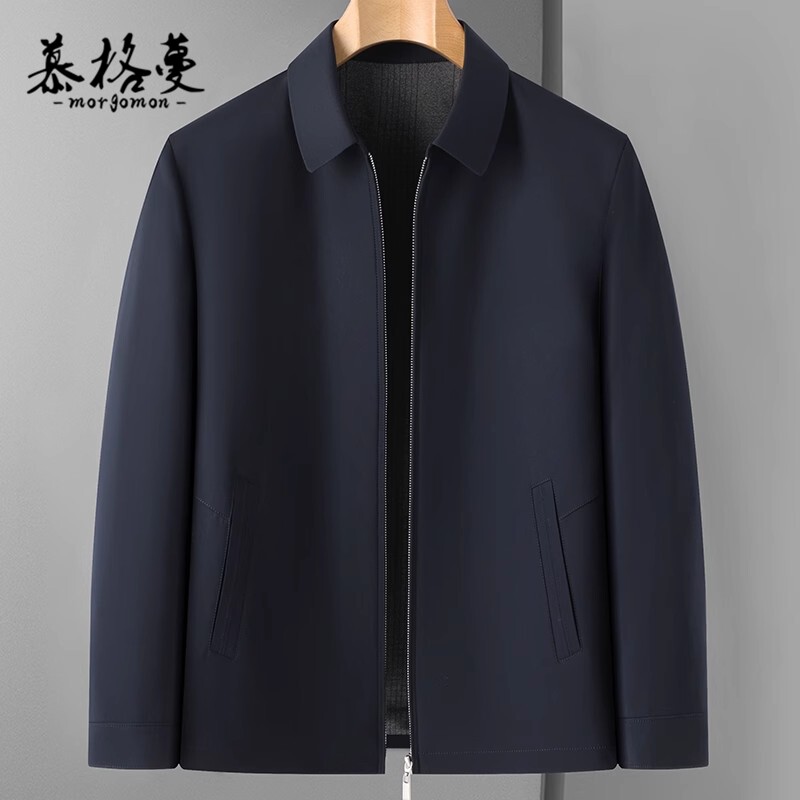 新款特大码翻领商务休闲夹克男