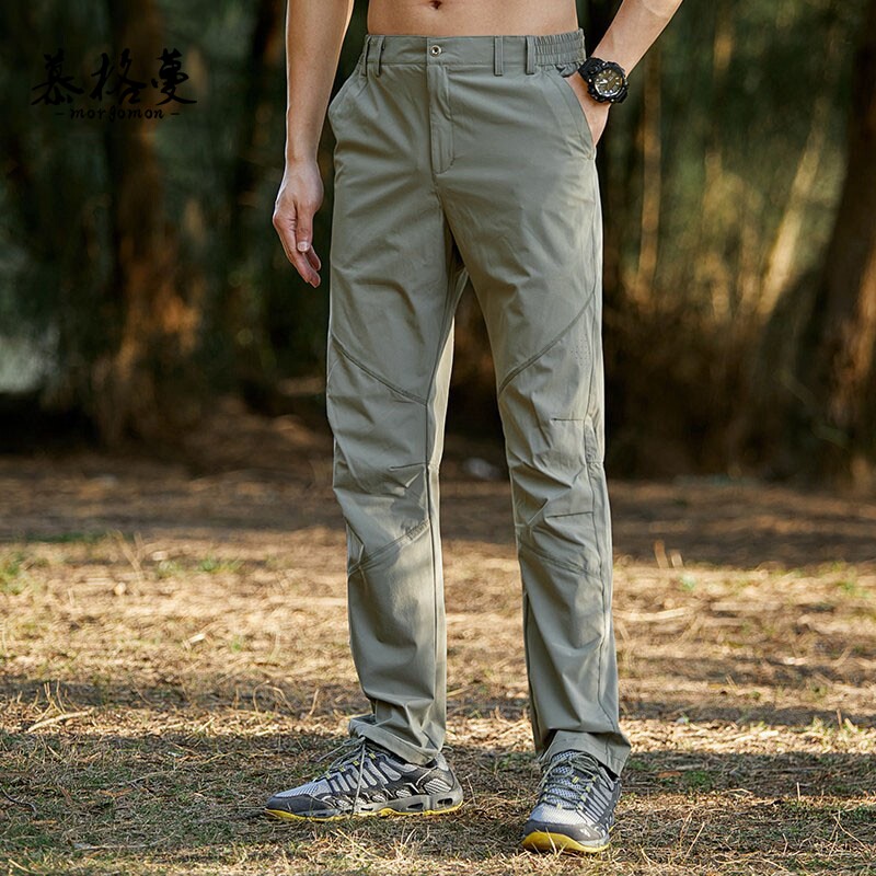 冰丝休闲裤男夏季薄款直筒宽松跑步运动户外中老年爸爸速干长裤子