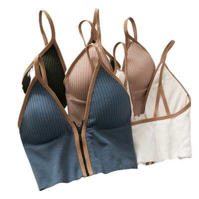 小吊带背心女带胸垫内搭外穿U型美背文胸一体内衣打底抹胸上衣夏