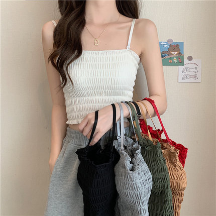 夏日上新吊带打底小背心女春季新款带胸垫设计感小众外穿美背上衣