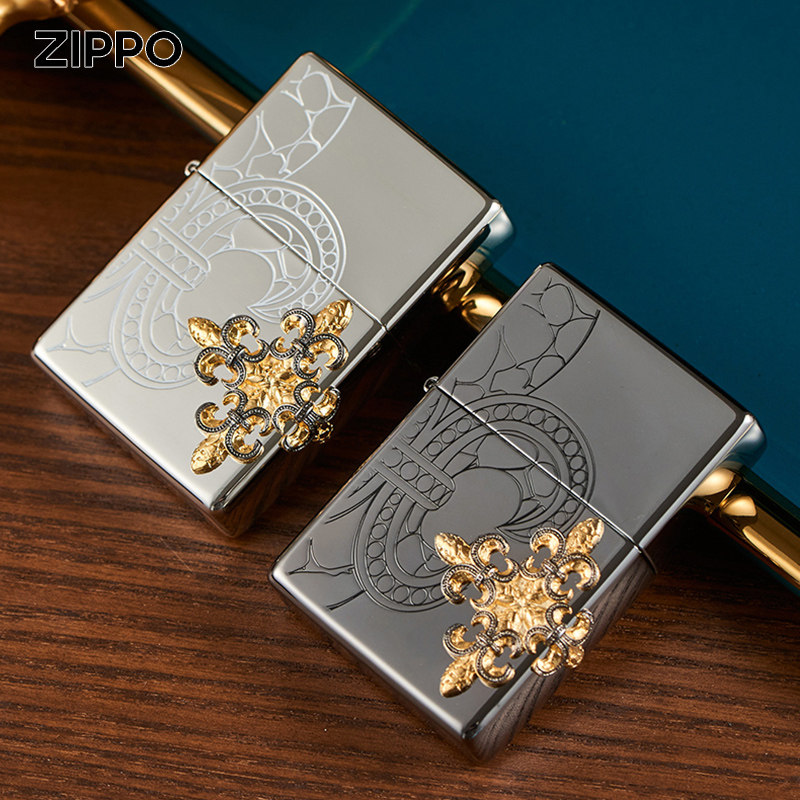 ZIPPO官方旗舰店童军花徽章防风煤油打火机ZBT-1-41A韩版原版在册