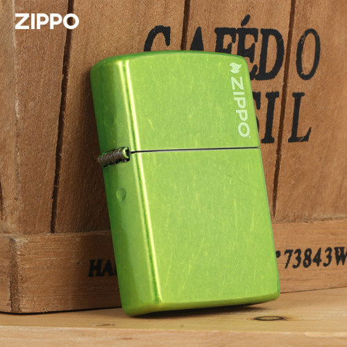 美版新品ZIPPO花砂荧光绿打火机