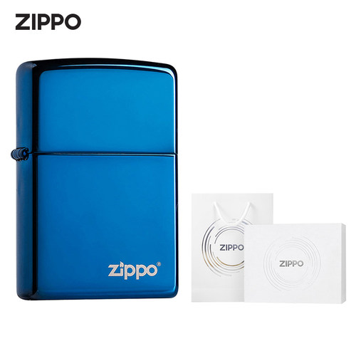 zippo打火机正品蓝冰标志送礼