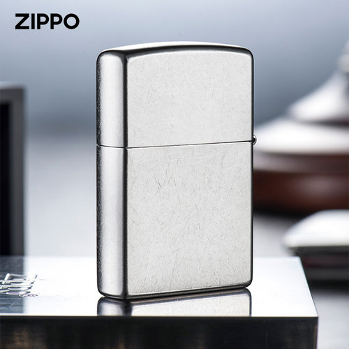 ZIPPO经典花砂镀铬打火机送男友
