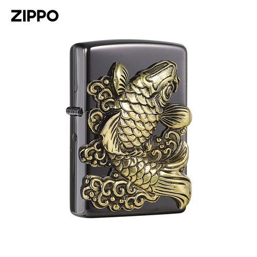 ZIPPO打火机鲤鱼重机送礼锦鲤
