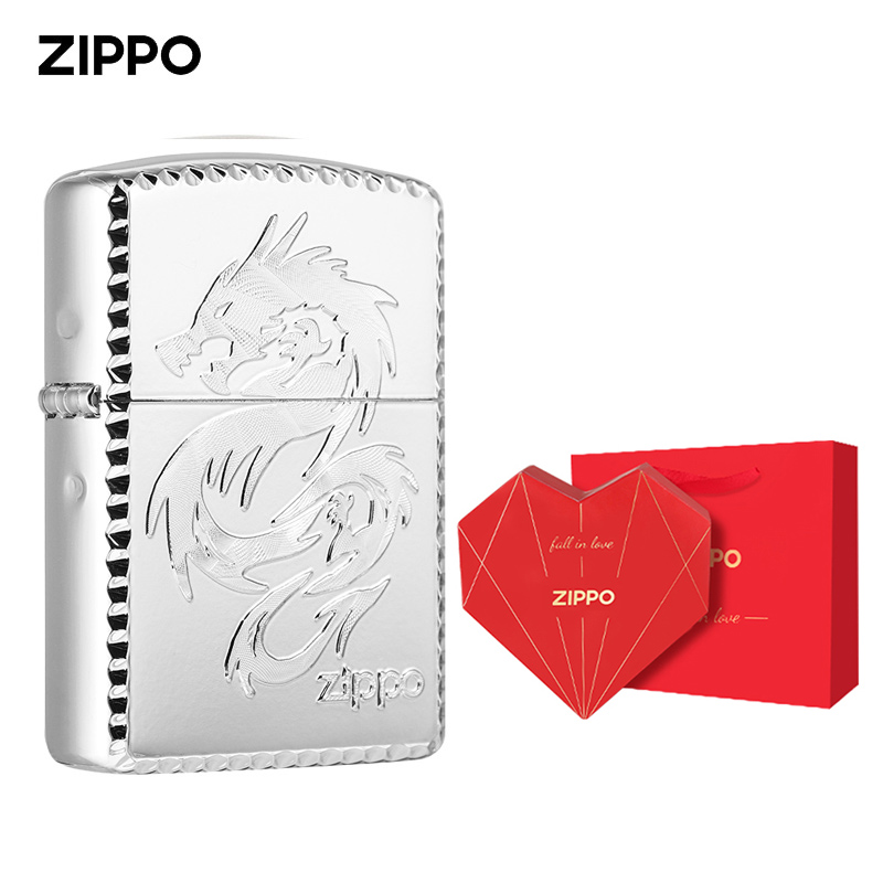 ZIPPO打火机日版咬边祥龙送礼