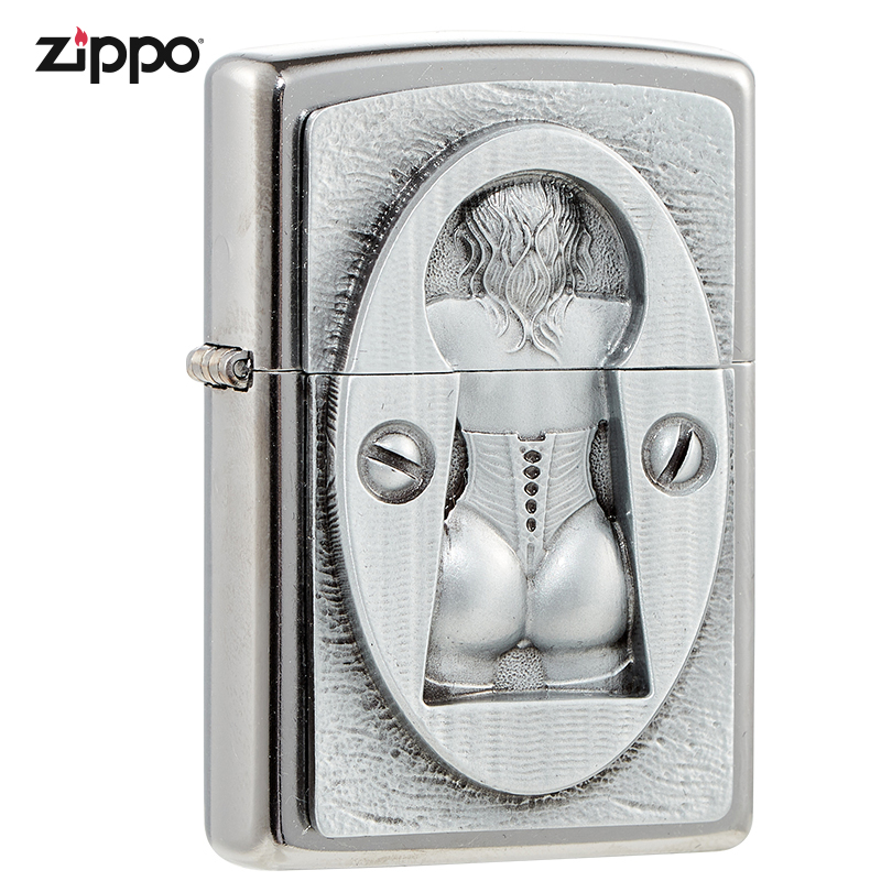 2zippo官方旗舰店打火机zippo正版火机zippo男士孔中女郎2003077