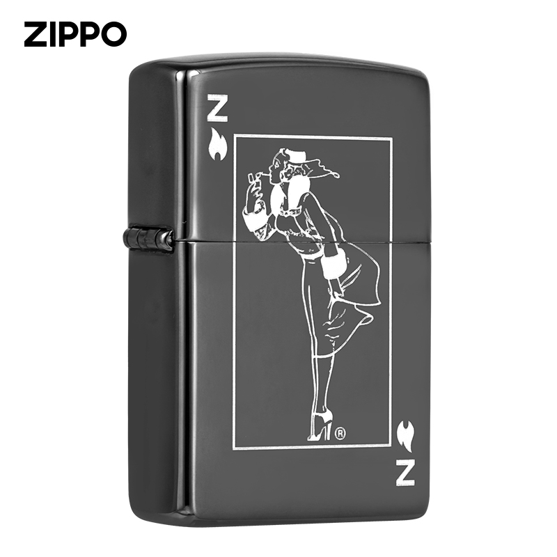 ZIPPO官方旗舰店之宝正品黑冰风中女郎煤油打火机新品男友礼物