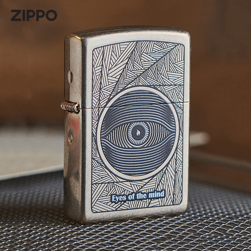 ZIPPO官方旗舰店防风煤油打火机秋水含睛日韩版原装心灵之眼送礼