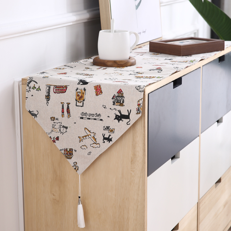 简约桌旗棉麻ins小清新玄关韩式