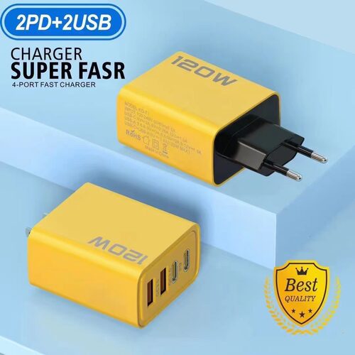 120W手机快充充电器双USB+双TYPE-C多口PD18W欧规美规快充充电头