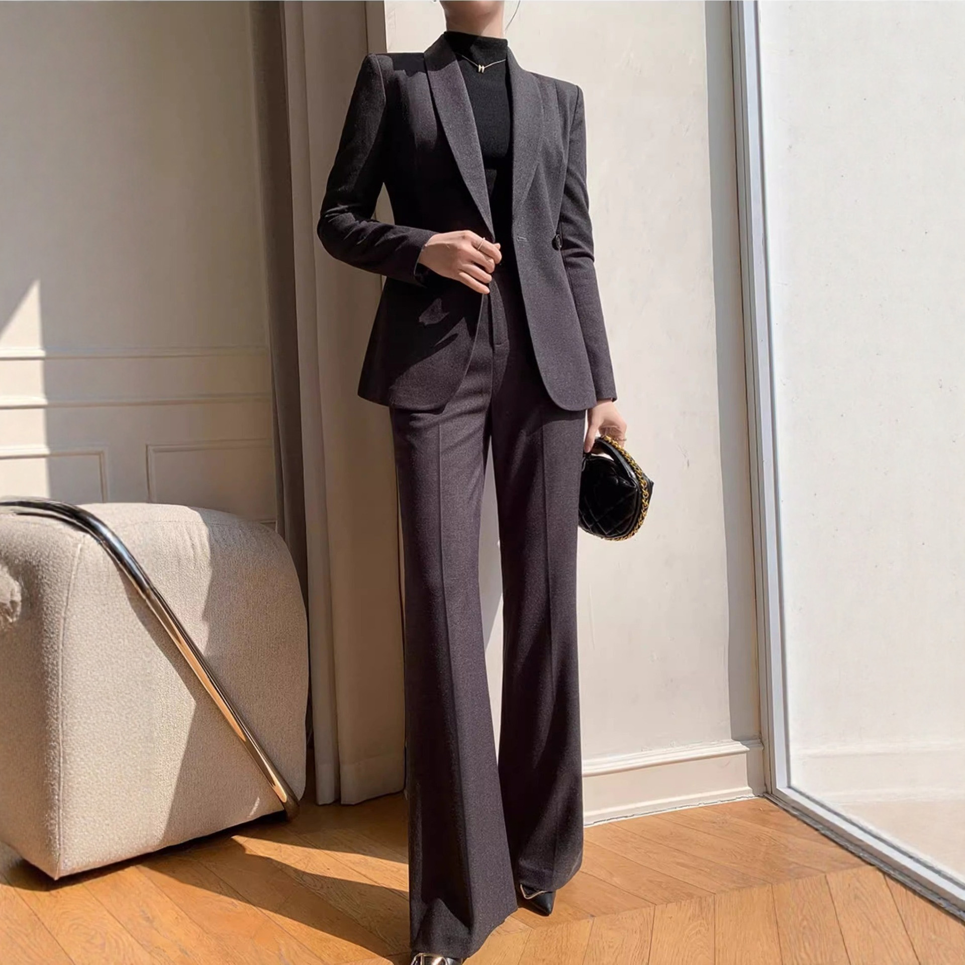 高端职业西装套装秋冬高级感工装