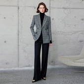 轻奢两件套工装 AD英伦风格 秋冬外套女西服阔腿裤 套装 纹高级感西装