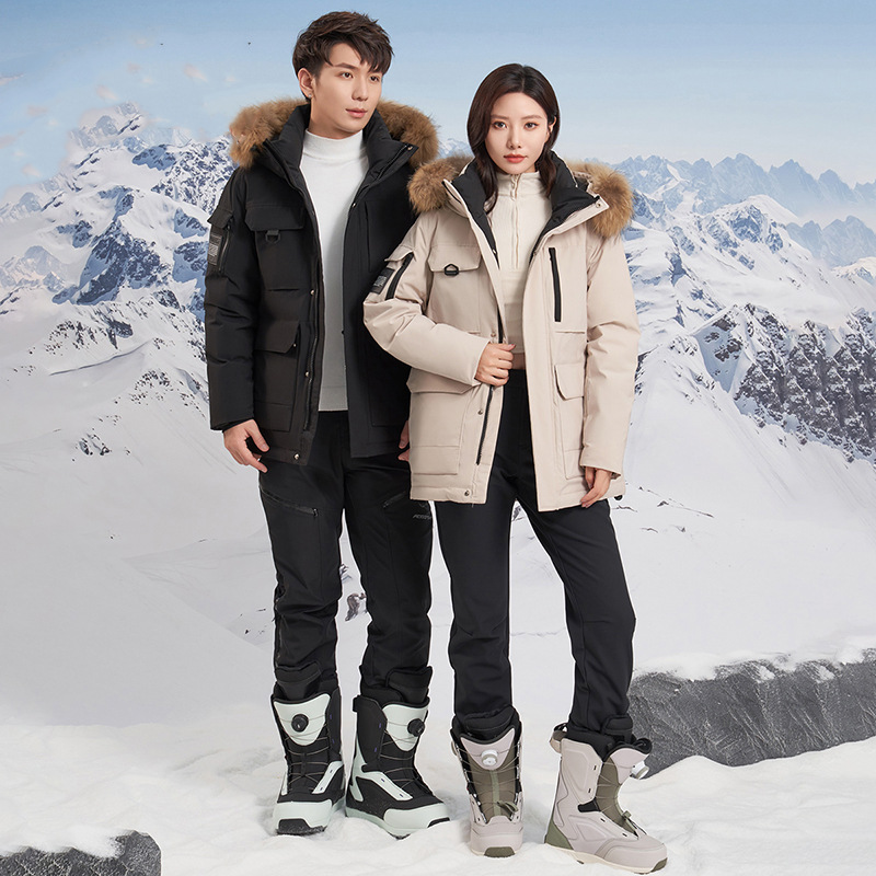 大毛领子户外工装羽绒服男女同款