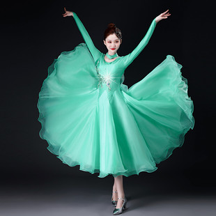 交谊舞连衣裙大摆新款国标舞摩登舞裙表演华尔兹交际舞比赛舞裙