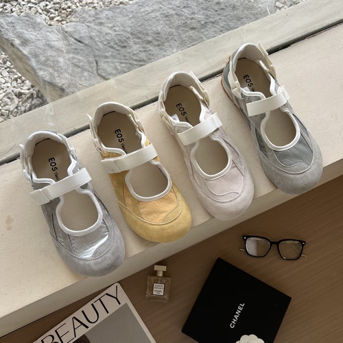 EOS复古小众休闲真皮玛丽珍女厚底娃娃头软底魔术贴法式机能单鞋