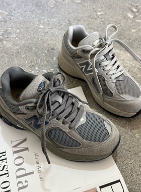 EOS2025秋季新款真皮厚底N老爹鞋女增高休闲运动鞋百搭透气跑步鞋