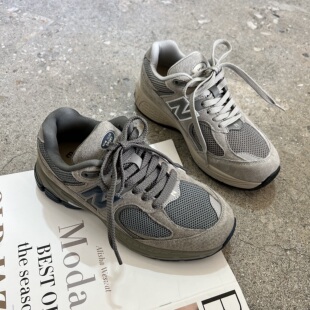 EOS2025秋季新款真皮厚底N老爹鞋女增高休闲运动鞋百搭透气跑步鞋