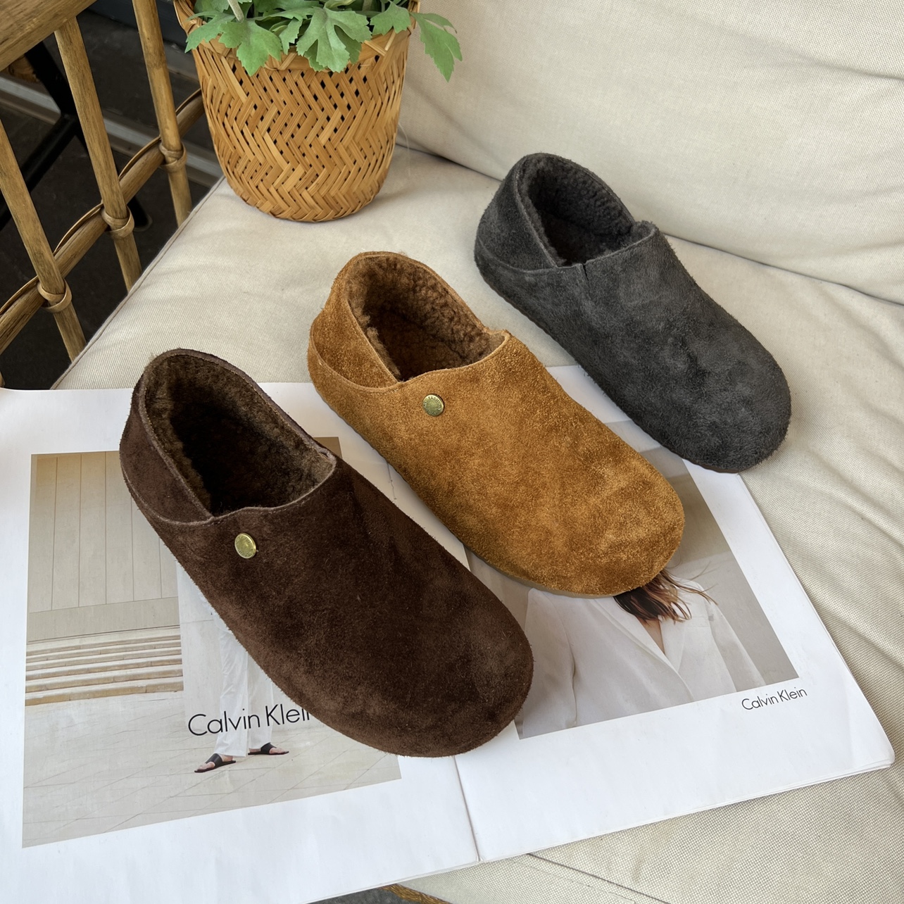 真皮两穿全包懒人小土豆勃肯鞋女