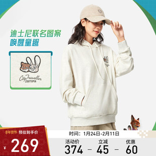 李宁运动服 迪士尼联名系列 女款亲肤柔软舒适宽松套头连帽卫衣