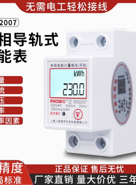 上海人民家用导轨式电表60A80A40单相220V公寓出租房充电桩计量表