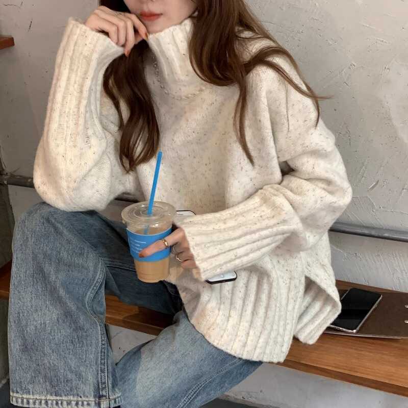 高领毛衣女软糯秋冬季加厚外穿温毛衣