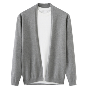 休闲青年无扣毛衣开衫 慵懒风秋季 外套男薄款 针织衫 外穿毛线衣 新款