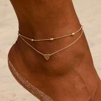New Accessories Fashion Oval Bead Chain Big Love Anklet Wome