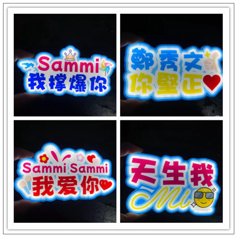 郑秀文演唱会粉丝应援发光胸针定制发光文字名字胸牌气氛道具灯牌