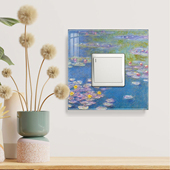 莫奈饰贴画 饰画套开关墙面装 个性 墙贴遮丑防脏插座保护贴开关装