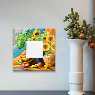 欧式开关装饰贴亚克力墙贴床头灯开关闭火保护套插座开关套