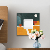 创意开关保护套客厅墙壁保护贴插座装 饰贴亚克力保护套闭火套