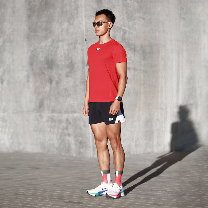身体智慧bodywit男跑步短袖t恤马拉松速干超轻透气反光夏季薄款