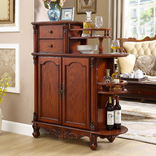 美式实木鞋柜玄关柜一体欧式复古双面隔断柜入户门厅家用矮间厅柜