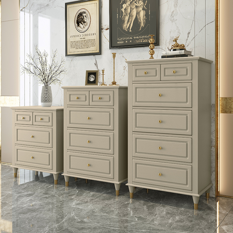 美式轻奢实木斗柜卧室收纳抽屉