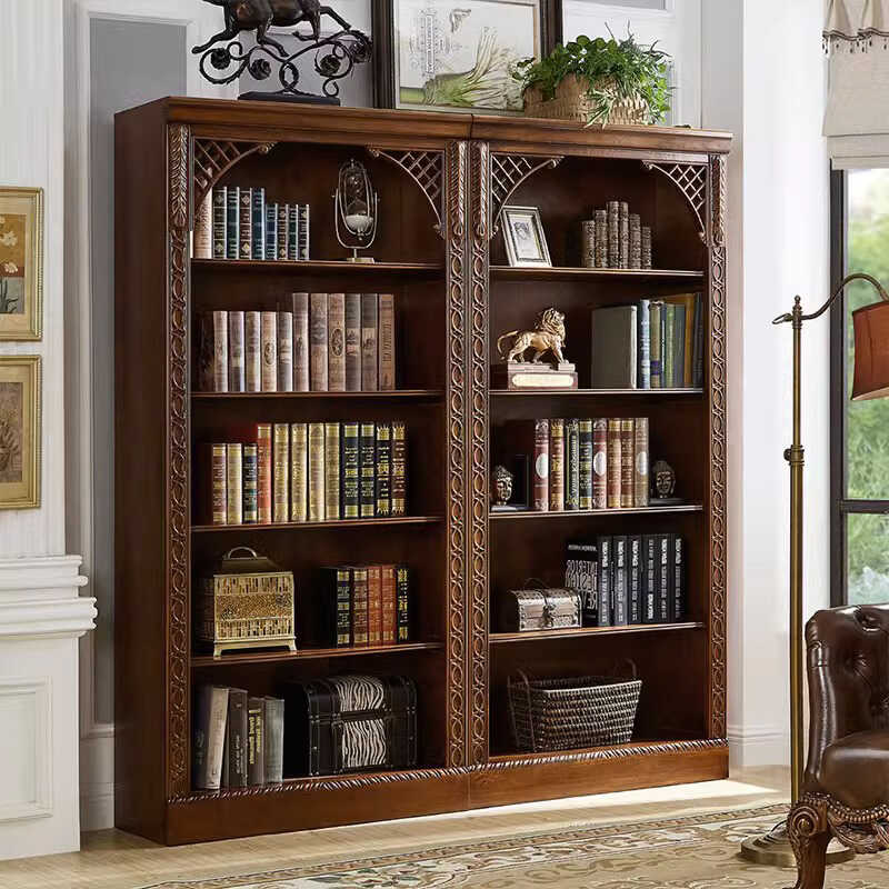 美式实木多层自由组合书柜