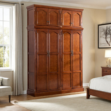 美式实木衣柜家用 欧式小型卧室柜子单门双门挂衣柜大衣橱储物柜