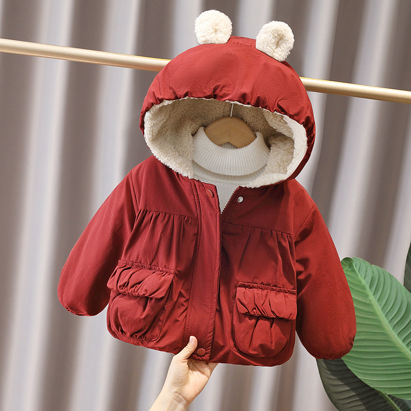 女童加绒加厚冬季棉服2025新款洋气棉衣女宝外套儿童保暖夹棉冬装