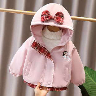 女童棉服外套秋冬装2026新款儿童女宝宝连帽加厚加绒上衣小童棉衣